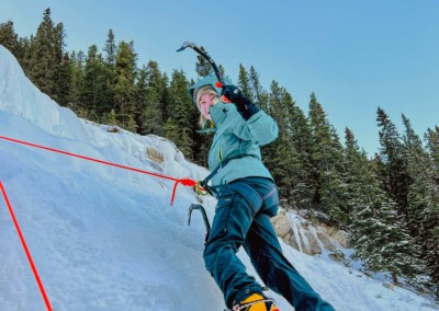 Girl learning to climb in David Thompson Country, Alberta