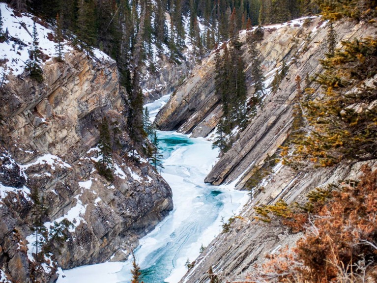 Siffleur Falls In WInter