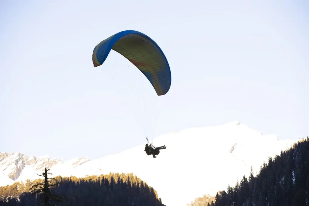 parasailing in the mountains